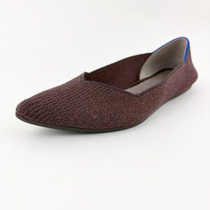 Rothy's The Point Flat Truffle Python Size 9.5 Retired Brown Fabric Ballet Shoe
